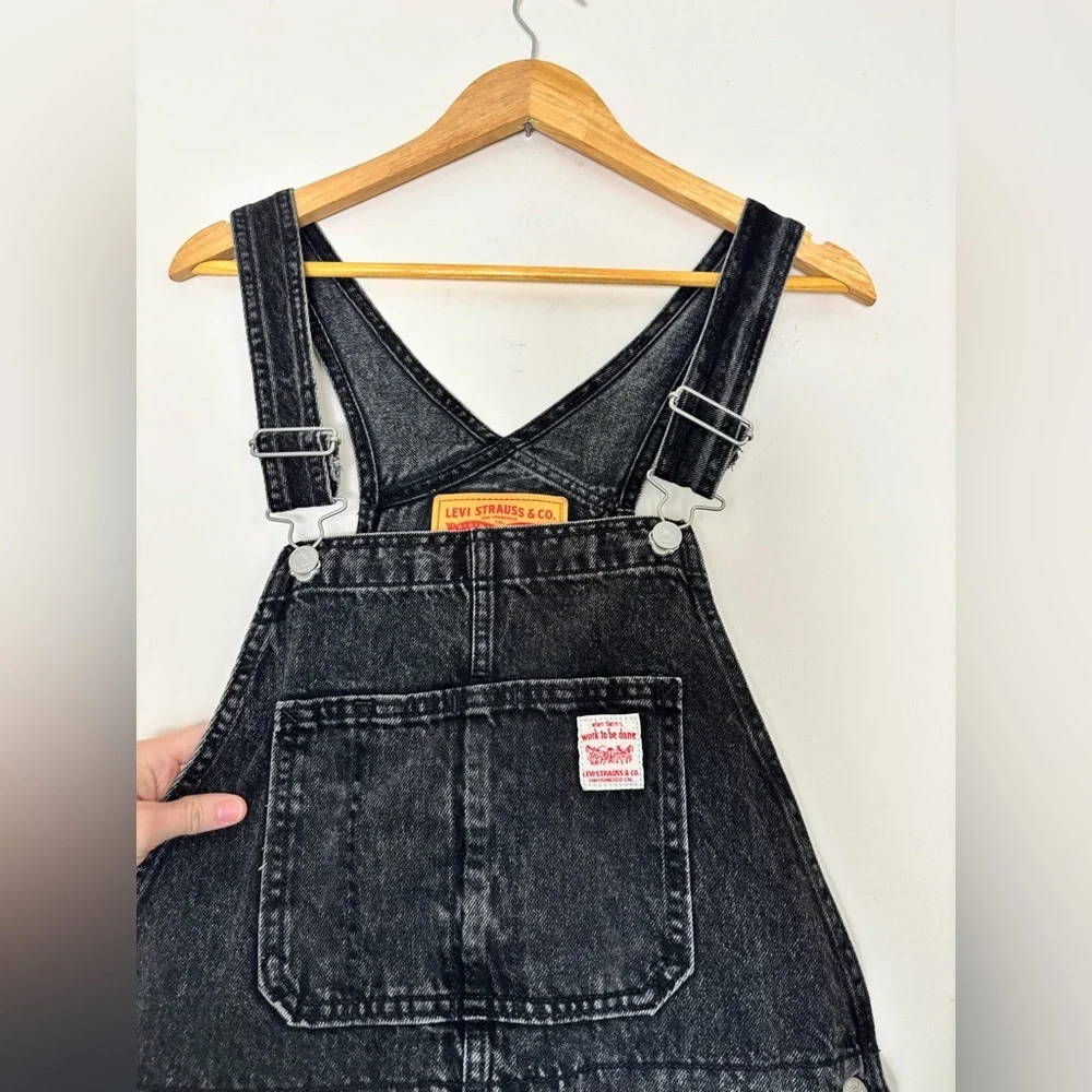 Levi's Red Tab Denim Dungarees In Washed Black